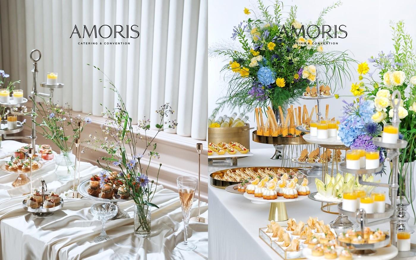 리뉴얼된 아모리스 케이터링 메뉴와 연출.(아워홈 제공)