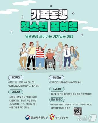 본문 이미지 - 가족동행 청소년 꿈여행 참가자 모집 포스터(한국관광공사 제공)