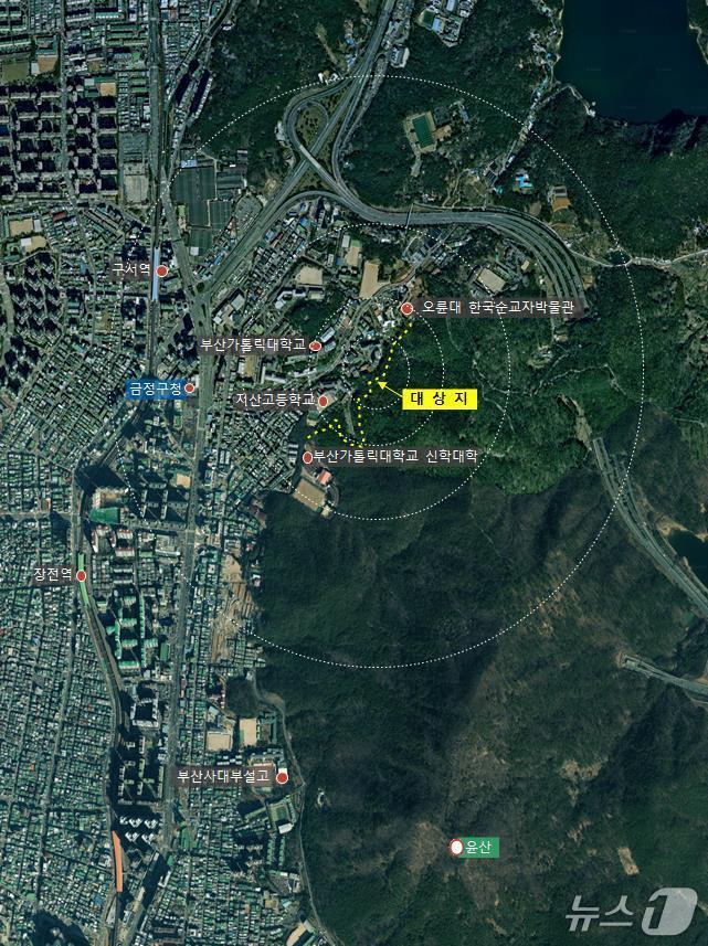 본문 이미지 - 윤산 1.02km 무장애나눔길 조성 위치도.&#40;부산시 제공. 재판매 및 DB금지&#41;