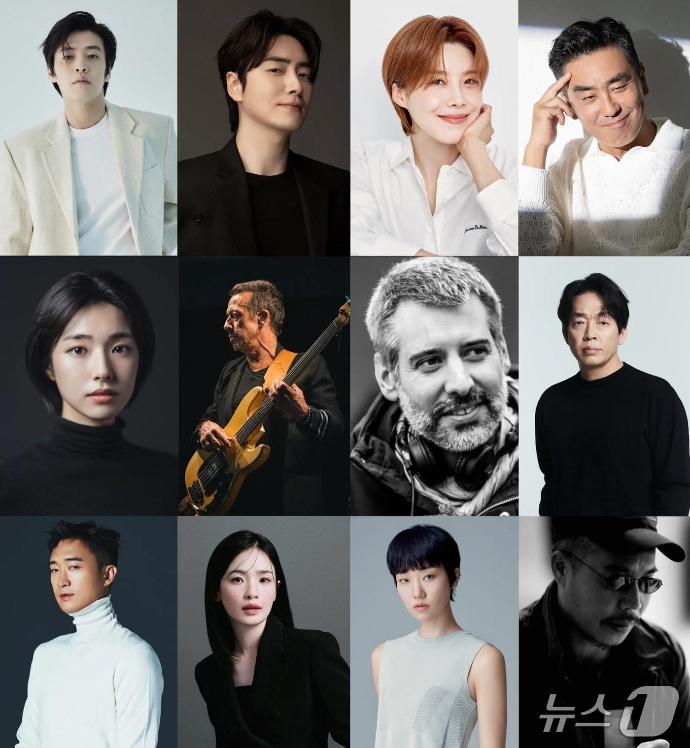 본문 이미지 - (왼쪽 위부터 시계방향) 강하늘, 이준혁, 장도연, 류승룡, 박지환, 이명세, 이주영,  전미도, 조우진, 하영, 에릭 세라, 그레고리 마뉴.( 제천시 제공, 재판매 및 DB금지) /뉴스1 