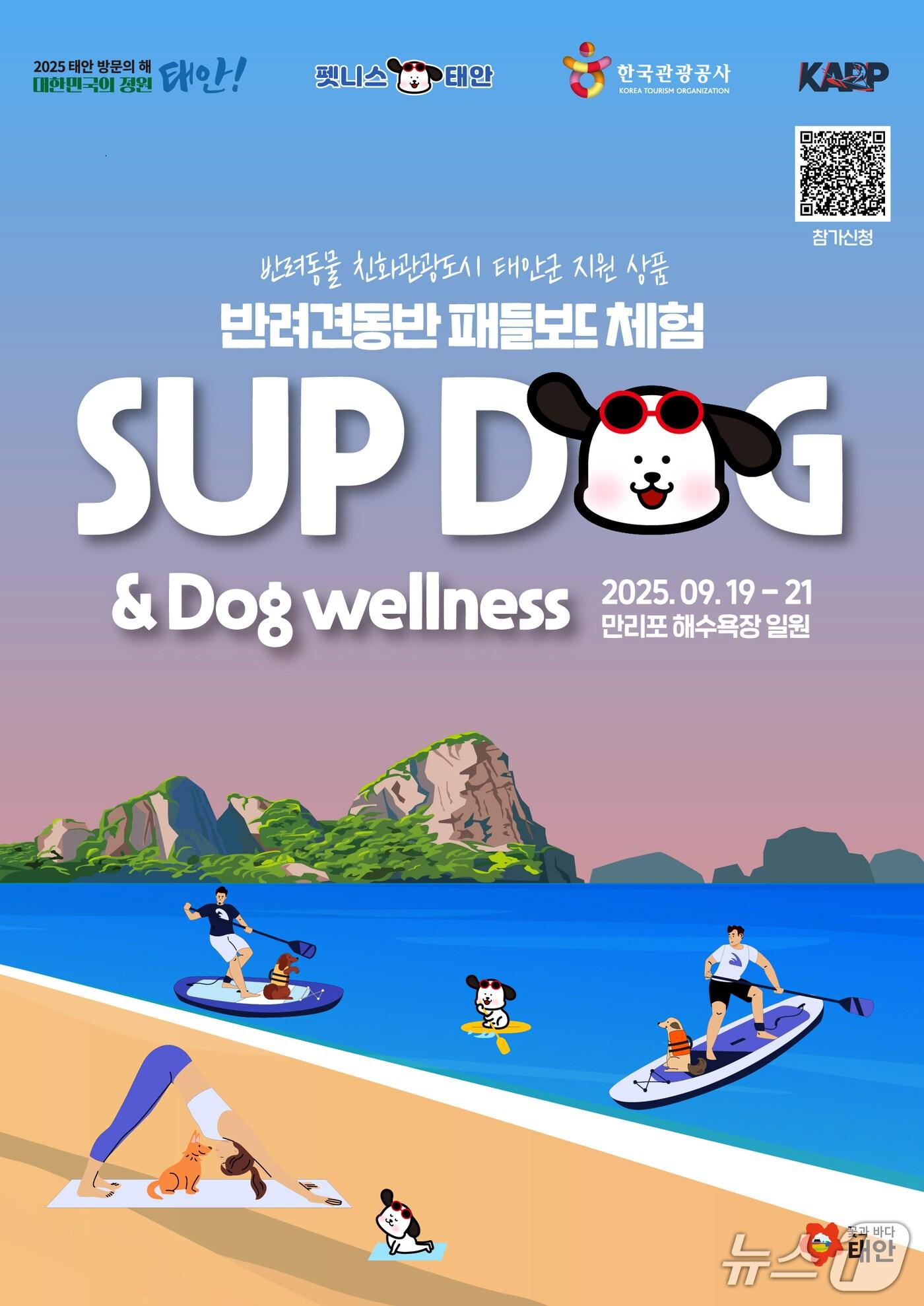 본문 이미지 - ‘태안 서프 독&#40;SUP DOG&#41;’ 프로그램 홍보물&#40;태안군 제공. 재판매 및 DB금지&#41;2025.9.1/뉴스1