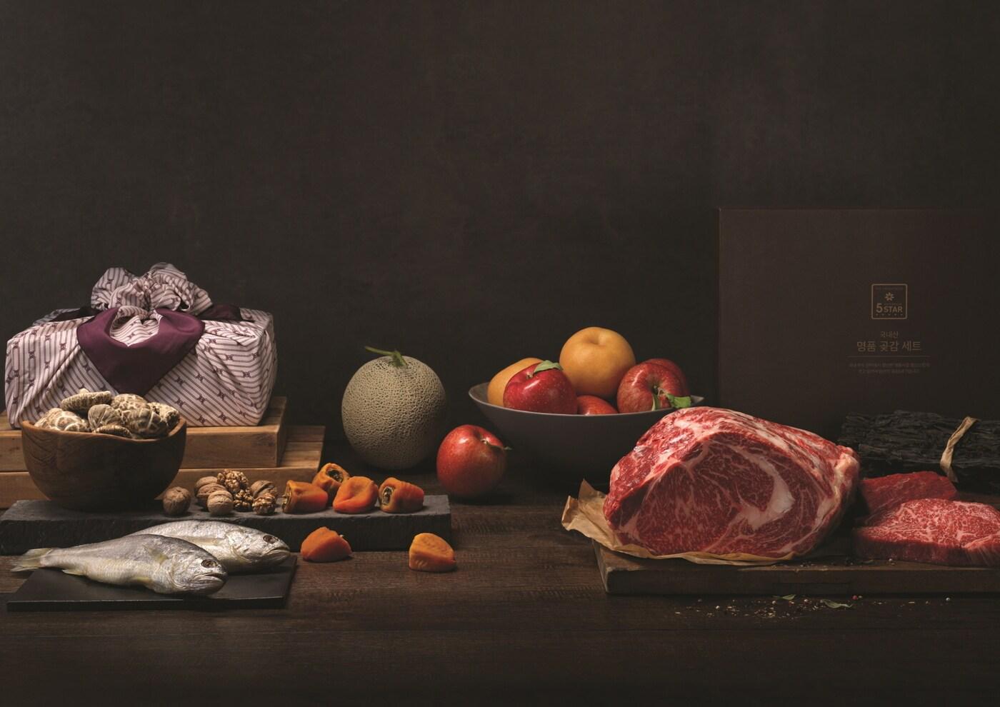 신세계백화점이 더욱 탄탄해진 산지 협업과 다채로운 상품 구성으로 초격차 프리미엄 명절 선물 세트 &#39;5스타&#39;의 위상을 더욱 높인다.&#40;신세계백화점제공&#41;