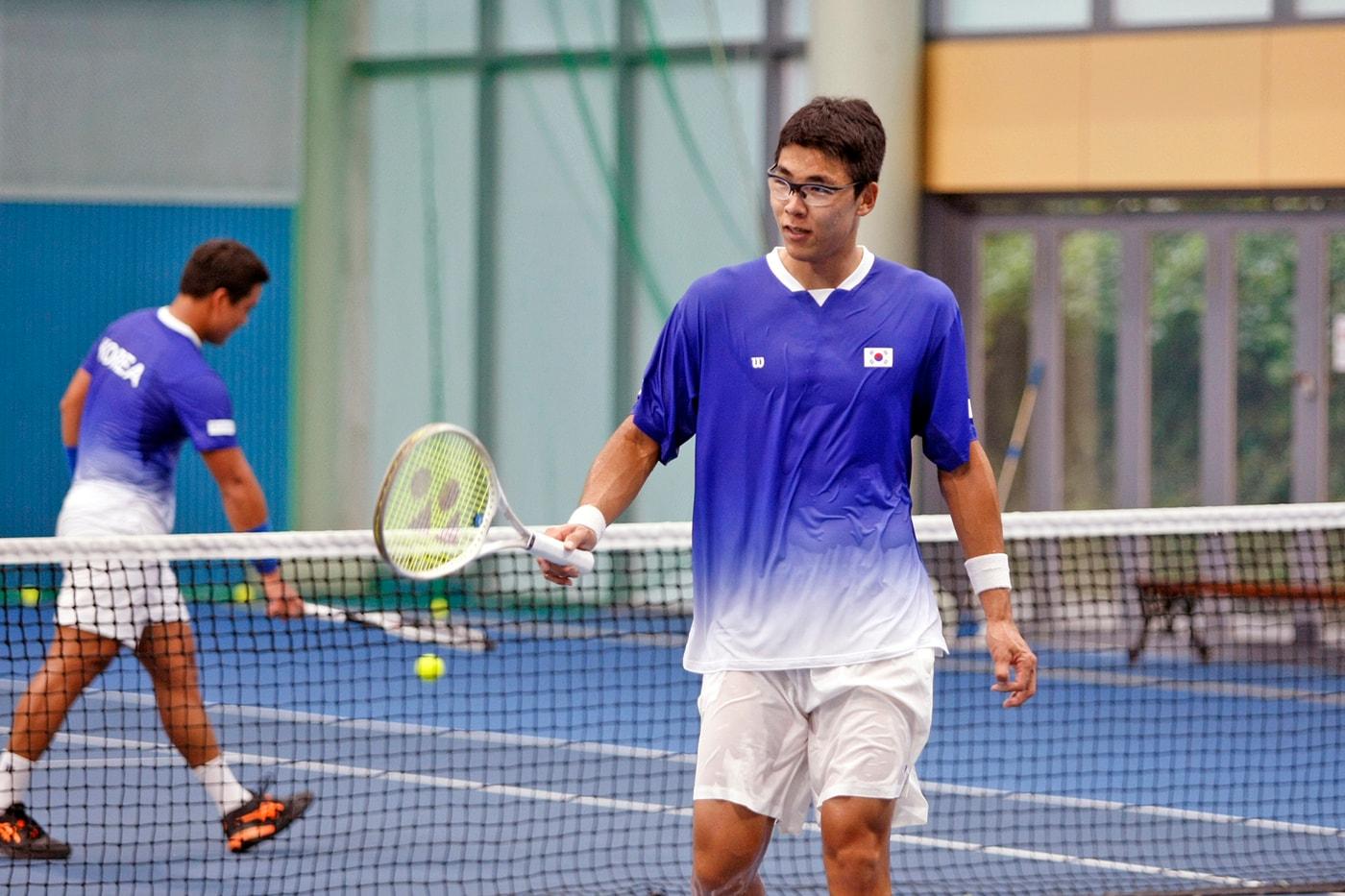 테니스 국가대항전 데이비스컵에 출전하는 정현.&#40;대한테니스협회 제공&#41;