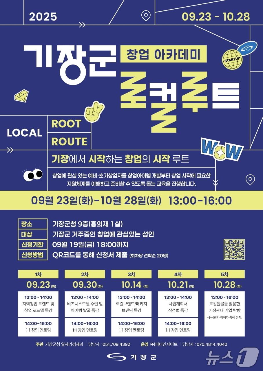 본문 이미지 - 기장군 창업아카데미 안내문.(기장군 제공. 재판매 및 DB금지)