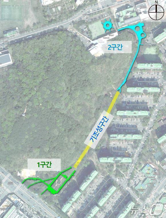 본문 이미지 - 철망산근린공원 재정비 구간.&#40;광명시 제공&#41;