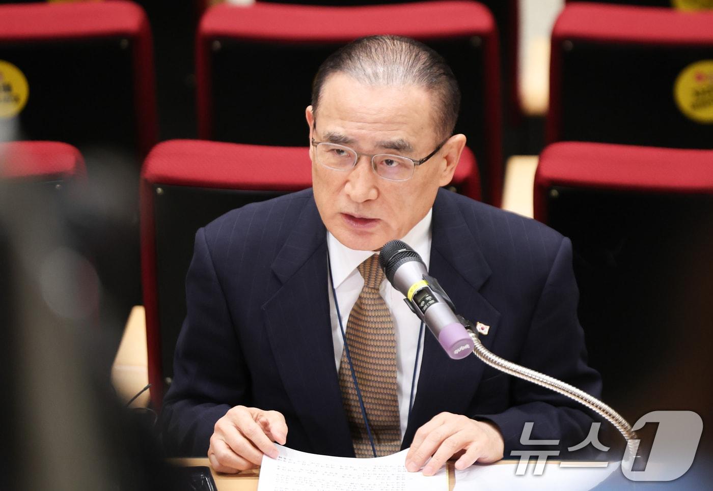 위성락 국가안보실장이 12일 서울 용산 대통령실 청사에서 열린 외교 현안 관련 기자간담회에서 발언하고 있다.  2025.9.12/뉴스1 ⓒ News1 허경 기자