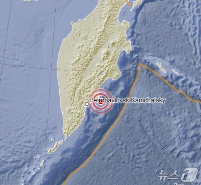 본문 이미지 - 러시아 캄차카 지역 동부 해안 인근에서 13일&#40;현지시간&#41; 규모 7.1의 지진이 발생했다. &#40;출처=독일 지구과학연구센터&#41; 2025.9.13./뉴스1