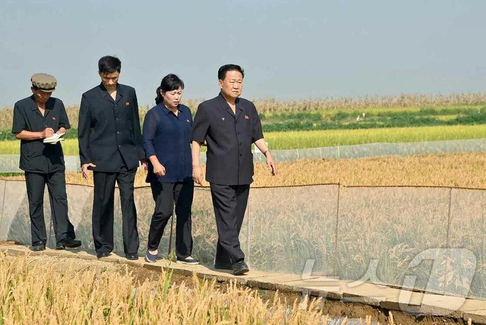 본문 이미지 - &#40;평양 노동신문=뉴스1&#41; = 북한 최룡해 최고인민회의 상임위원회 위원장이 황해남도 재령군 삼지강농장, 황해북도 은파군 대청농장을 현지에서 지도하는 모습. [국내에서만 사용가능. 재배포 금지. DB 금지. For Use Only in the Republic of Korea. Redistribution Prohibited] rodongphoto@news1.kr