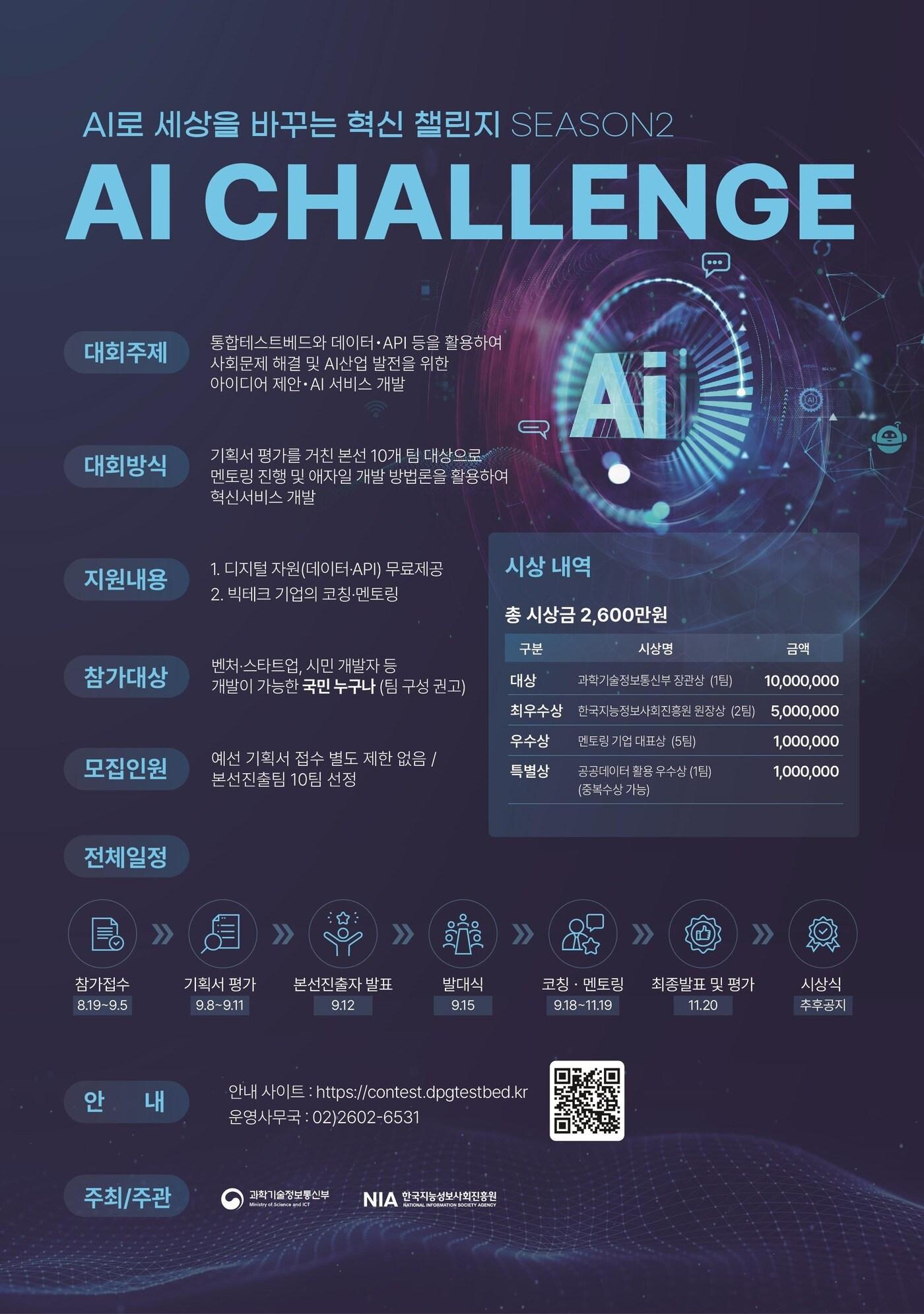 본문 이미지 - 'AI 챌린지 2025' 경진대회 포스터 (과기정통부 제공)