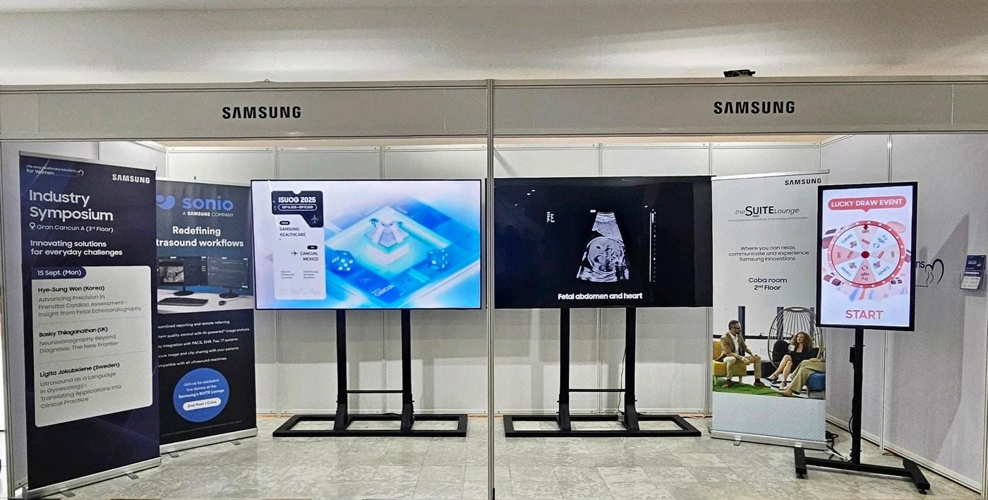 본문 이미지 -  삼성메디슨 ISUOG 전시 부스. (삼성메디슨 제공)