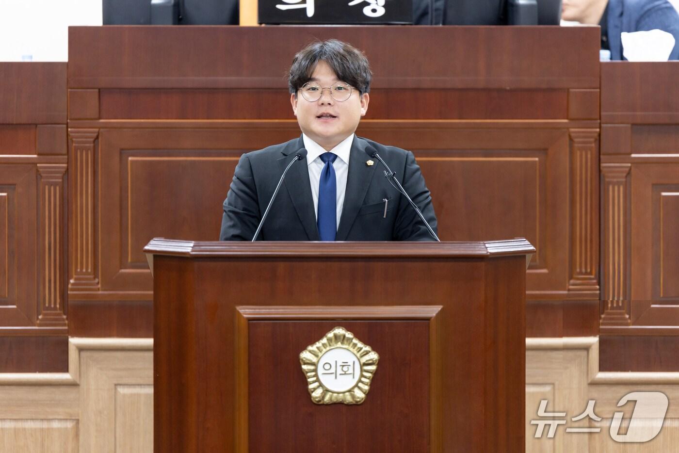 오영준 대구 북구의회 의원이 15일 열린 임시회에서 5분 자유발언을 하고 있다.&#40;대구 북구의회 제공.재판매 및 DB금지&#41;