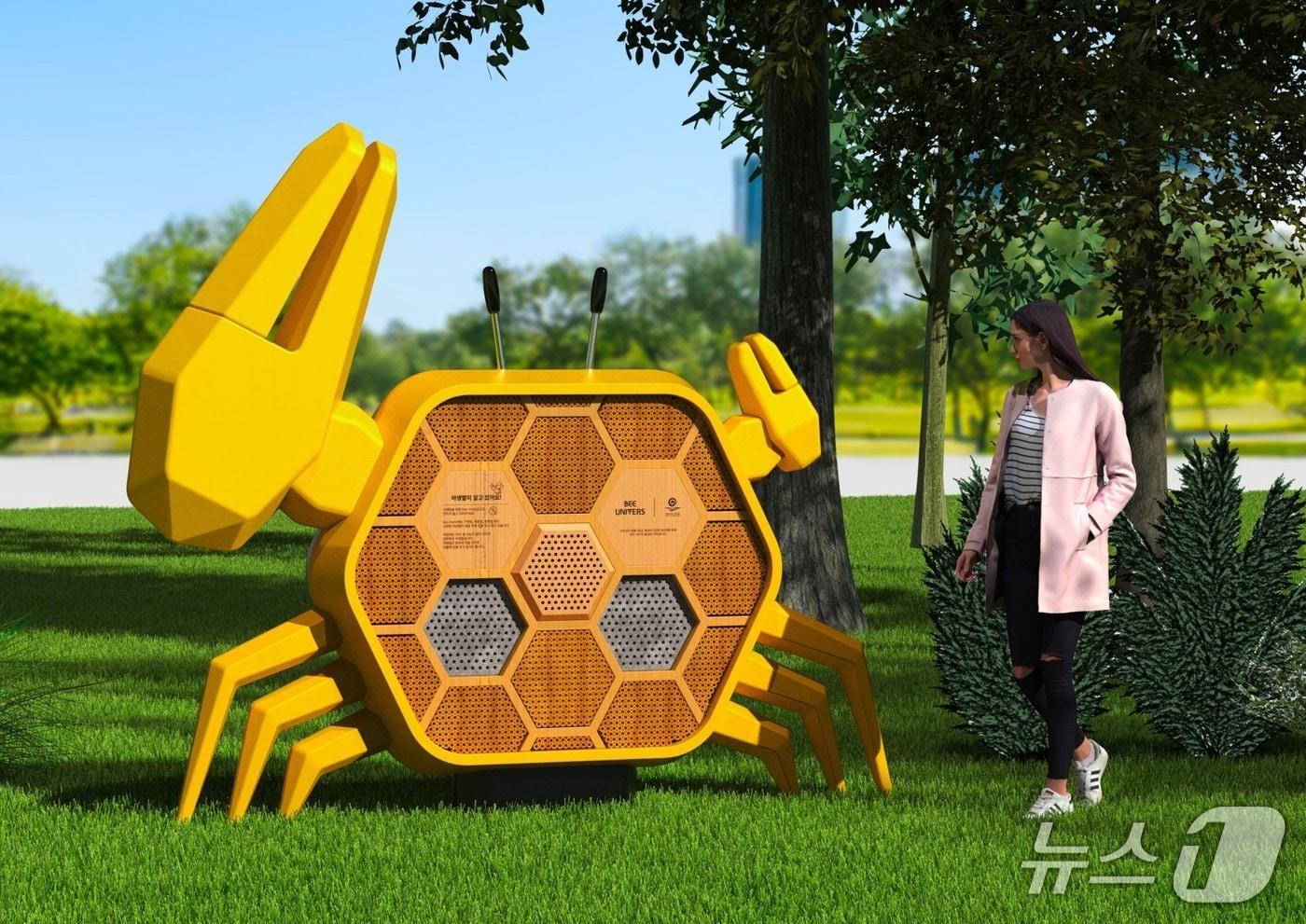 부안군이 고향사랑기부제 지정기부사업 일환으로 줄포만 노을빛정원에 2호 비호텔(꿀벌호텔)을 조성한다.(부안군 제공. 재판매 및 DB금지)