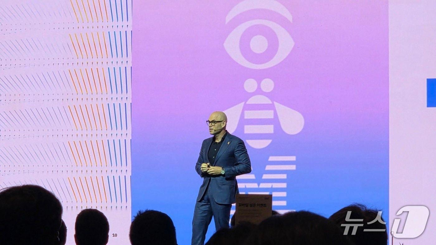 한스 데커스 IBM 아시아 태평양 총괄 사장이 16일 서울 강남구 그랜드 인터컨티넨탈 서울 파르나스에서 IBM AI 서밋 코리아에서 발언하고 있다. 2025.9.16 뉴스1 ⓒ News1 김민석 기자
