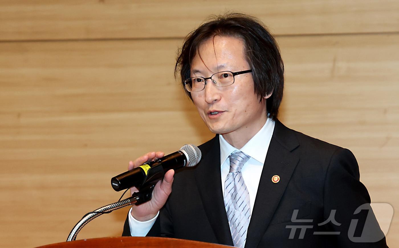 주병기 공정거래위원장이 16일 세종시 정부세종청사에서 열린 취임식에서 취임사를 하고 있다. 2025.9.16/뉴스1 ⓒ News1 김기남 기자