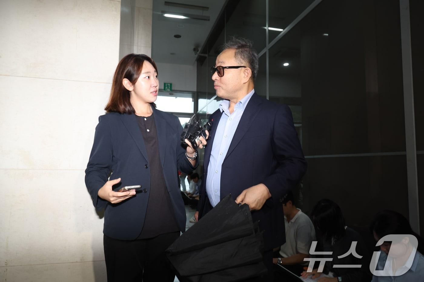 한석훈 국가인권위원회 비상임위원이 17일 김용원 인권위 상임위원 겸 군인권보호관의 직권남용권리행사방해 혐의를 수사하는 순직해병특검팀(특별검사 이명현) 참고인 조사에 출석했다. 2025.9.17./ⓒ News1 박정호 기자