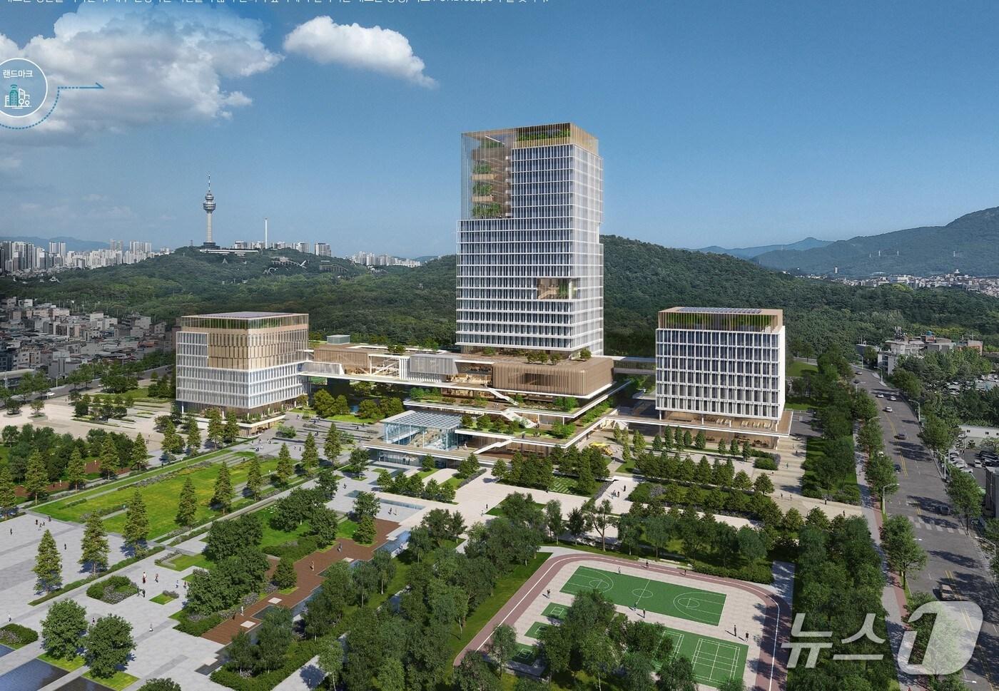 대구시의 신청사 설계 공모에서 당선작으로 선정된 ㈜나우동인건축사사무소 컨소시엄의 &#39;포레 스케이프&#40;FORETscape&#41;&#39; 작품.&#40;대구시 제공&#41;