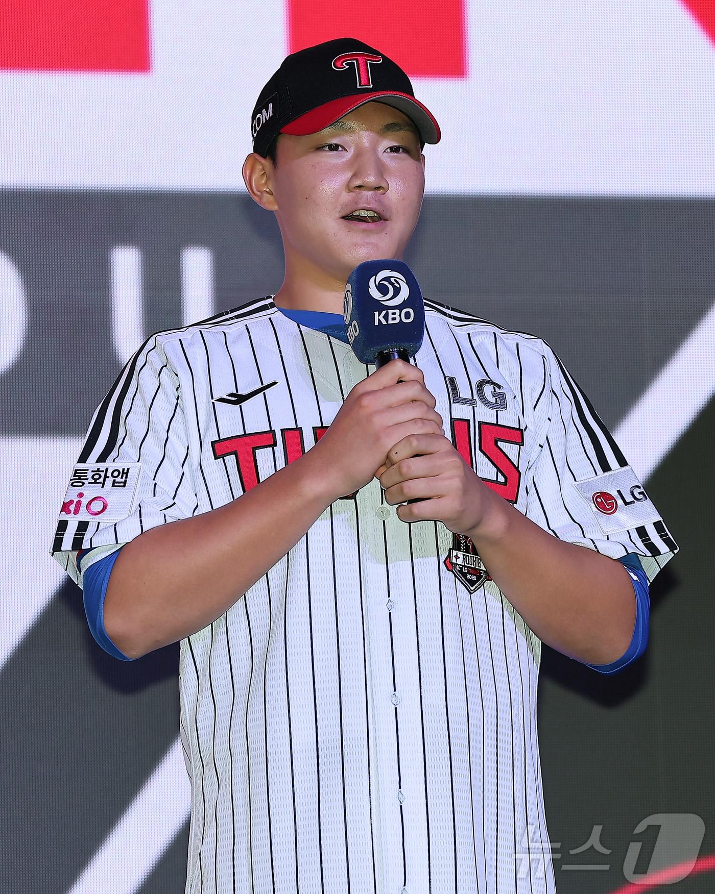 본문 이미지 - 2026 KBO 신인 드래프트에서 1라운드 전체 8순위로 LG 트윈스에 지명된 양우진. 2025.9.17/뉴스1 ⓒ News1 김진환 기자