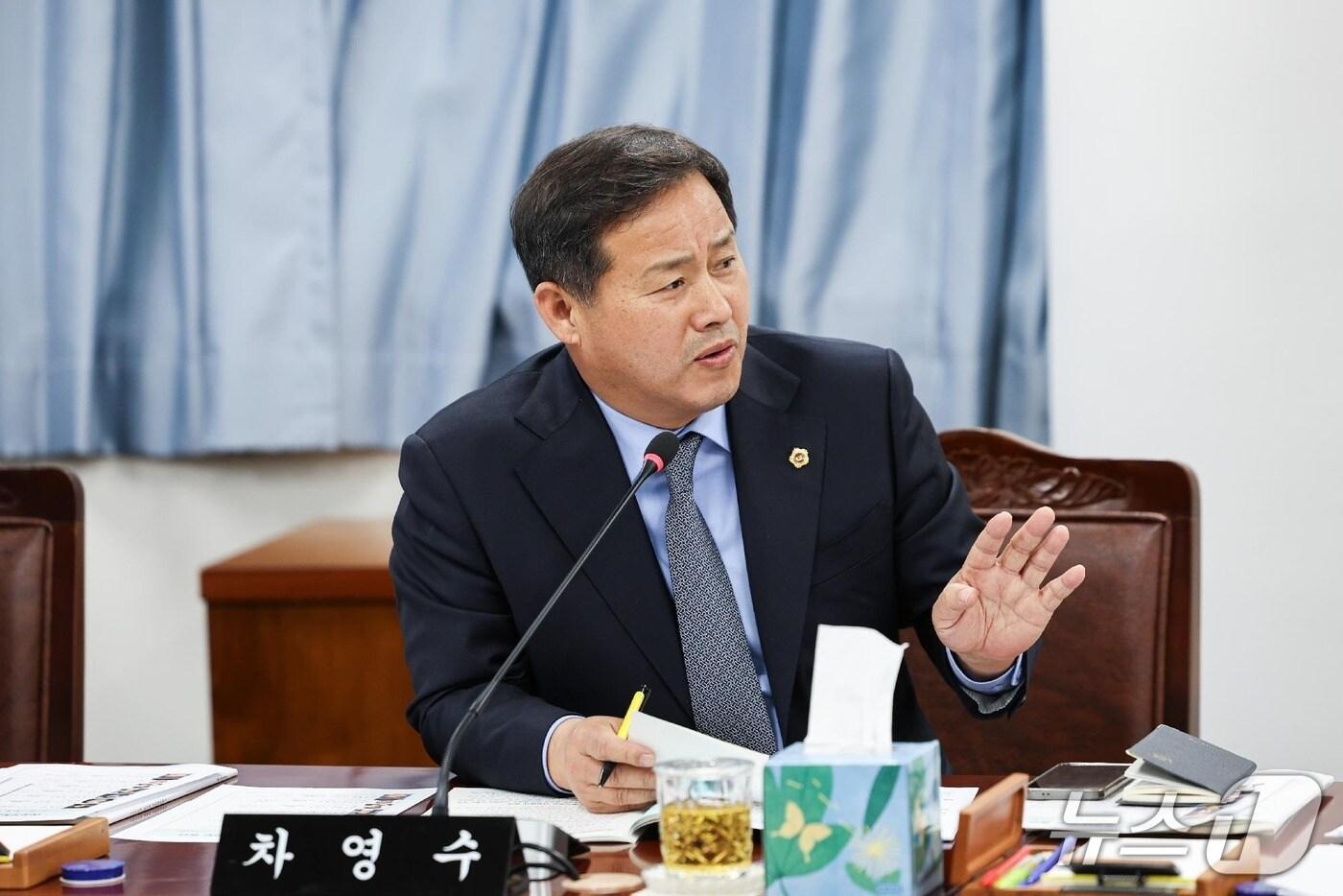 차영수 전남도의원이 임시회에서 질의하고 있다.&#40;전남도의회 제공, 재판매 및 DB 금지&#41;/뉴스1 