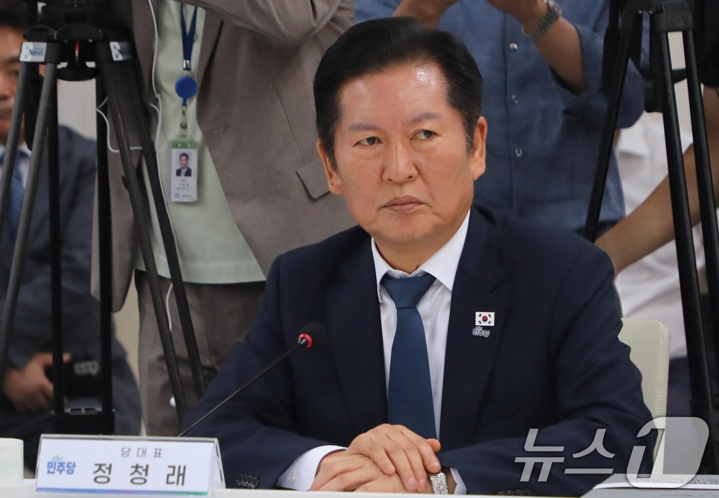 정청래 더불어민주당 당 대표가 18일 광주광역시청에서 열린 2025 더불어민주당-광주광역시 예산정책협의회에서 발언하고 있다. 2025.9.18/뉴스1 ⓒ News1 이수민 기자