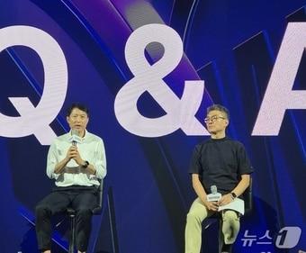 본문 이미지 -  &#40;왼쪽부터&#41; 김석환 위메이드 부사장과,안용운 위메이드 최고기술책임자&#40;CTO&#41;가 18일 서울 중구 앰배서더 서울 풀만 호텔에서 열린 &#39;프로젝트 스테이블 원&#39; 행사에서 기자간담회를 진행하고 있다. 2025.9.18.뉴스1/