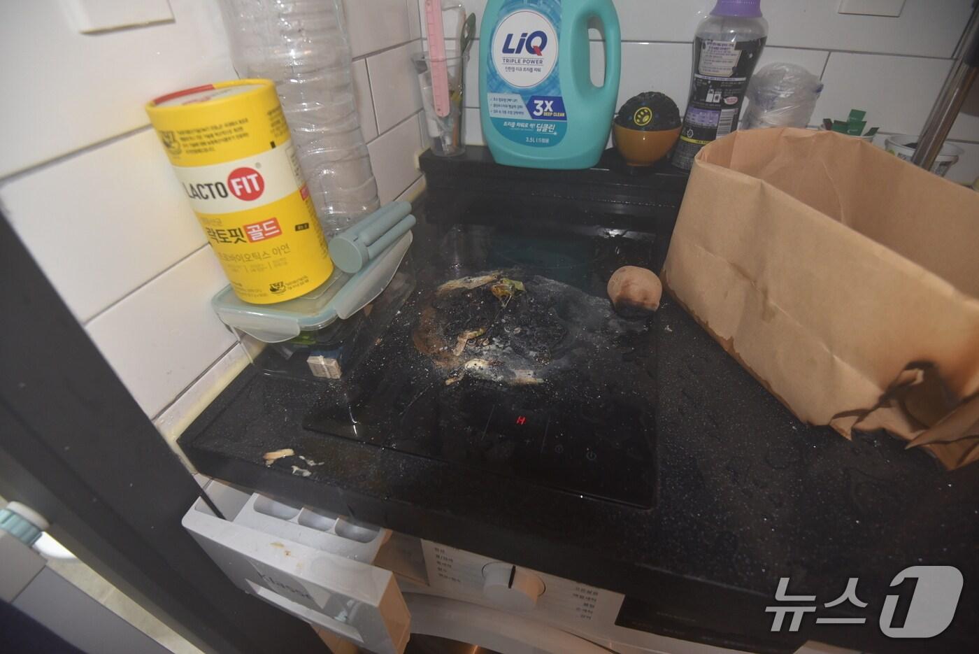 17일 오후 1시12분께 대전 서구 괴정동의 한 다가구주택에서 반려묘가 전기레인지를 작동시켜 불이 났다.(대전소방본부 제공) /뉴스1