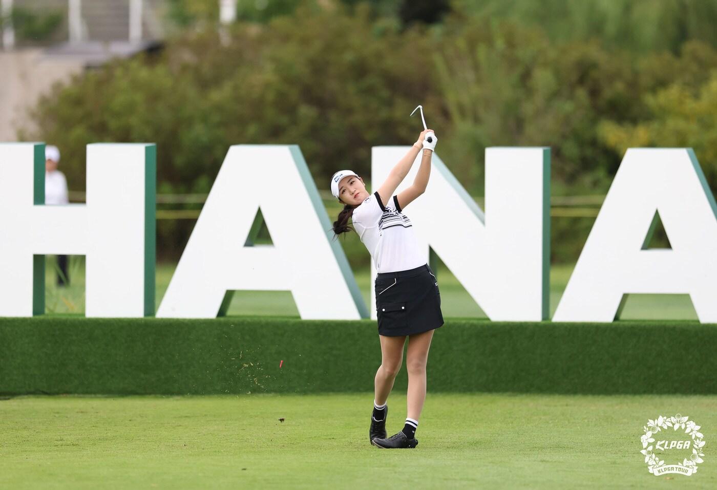 박혜준이 18일 인천 청라에 위치한 베어즈베스트 청라 GC에서 열린 &#39;하나금융그룹 챔피언십&#39; 1라운드 1번 홀에서 티샷을 하고 있다. &#40;KLPGA 제공. 재판매 및 DB 금지&#41; 2025.9.18/뉴스1