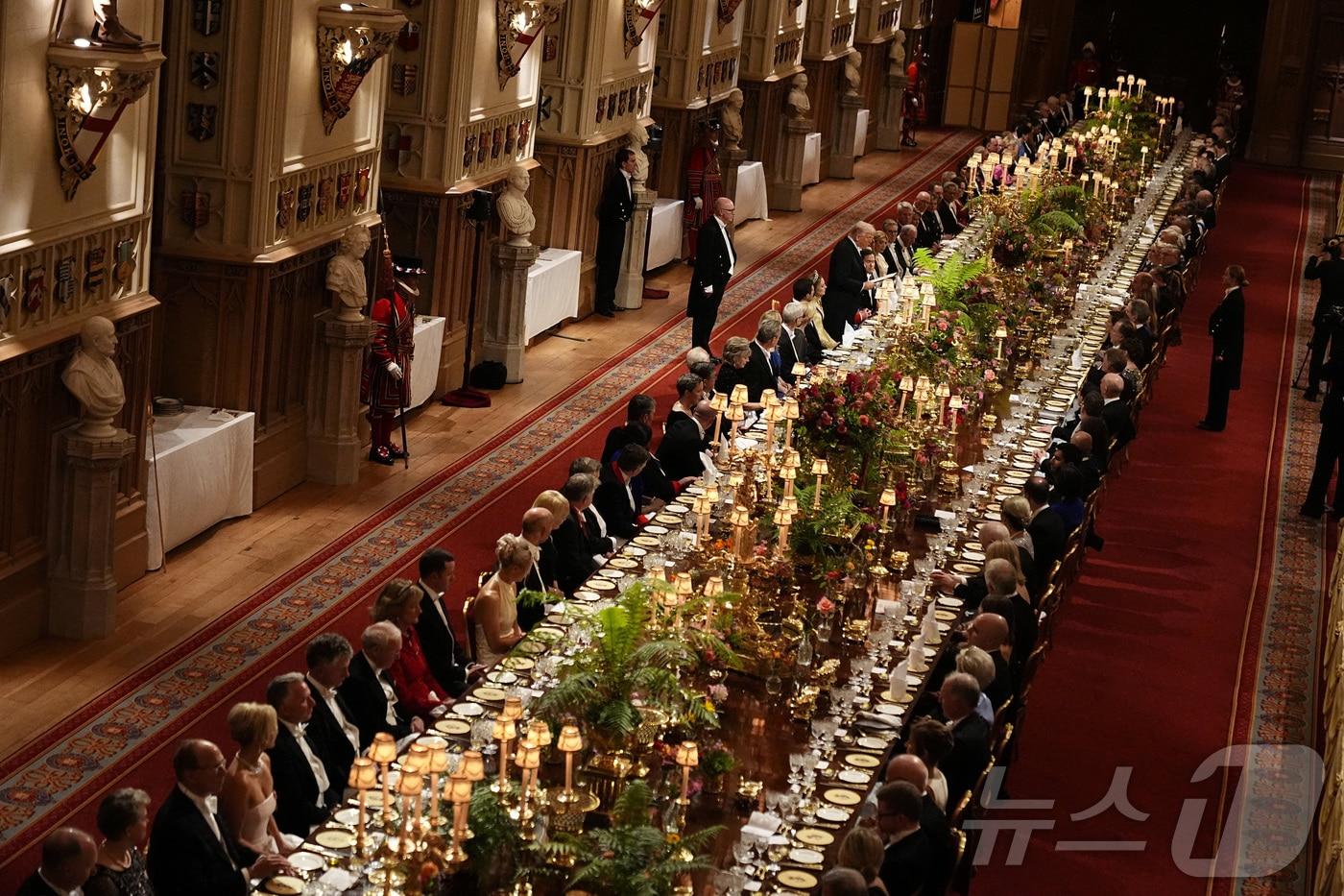 영국 윈저성에서 열린 도널드 트럼프 미국 대통령 환영 국빈만찬. 2025.09.17 ⓒ 로이터=뉴스1 ⓒ News1 이지예 객원기자