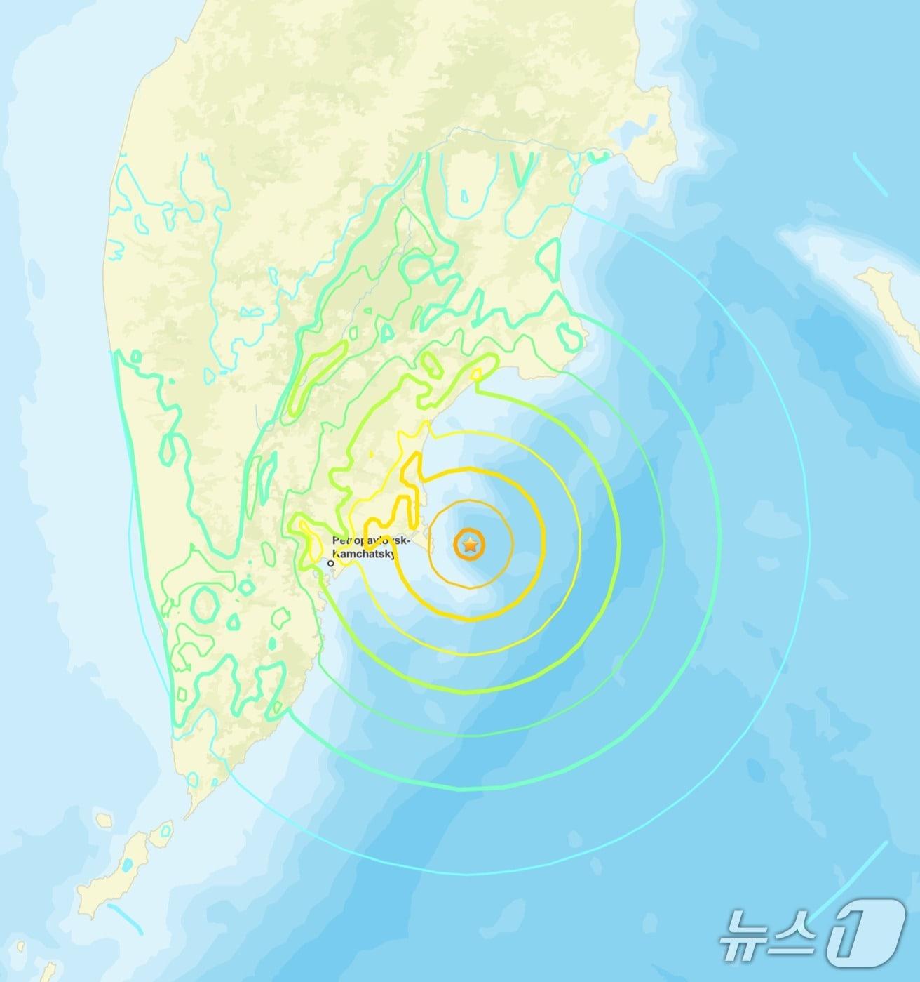 본문 이미지 - 러시아 캄차카 반도 해역에서 19일&#40;현지시간&#41; 규모 7.8의 지진이 발생했다.