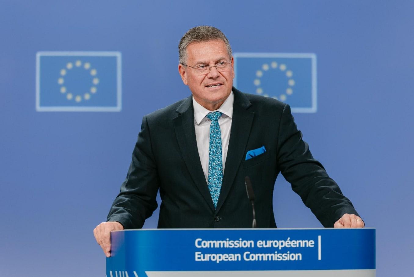 본문 이미지 - 마로시 셰브초비치 유럽연합&#40;EU&#41; 무역·경제안보 담당 집행위원. &lt;사진 셰브초비치 소셜미디어 엑스&gt;