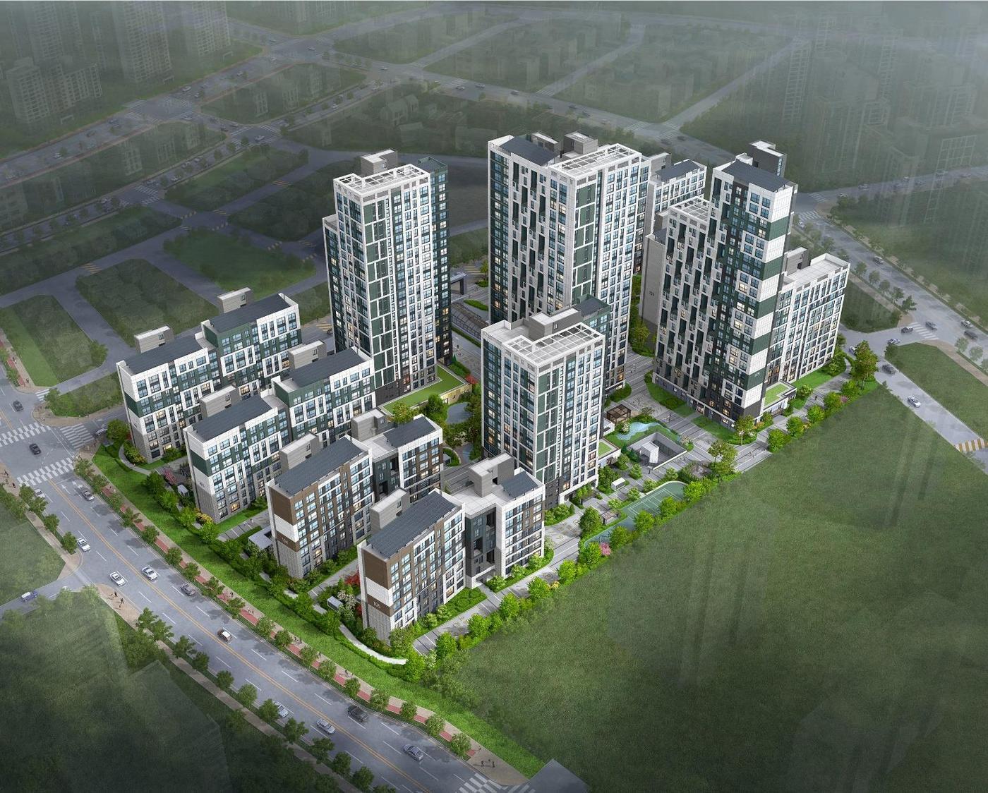 본문 이미지 - 시흥하중지구 A-4블록 단지 조감도.&#40;LH 제공&#41;/ 뉴스1 ⓒ News1