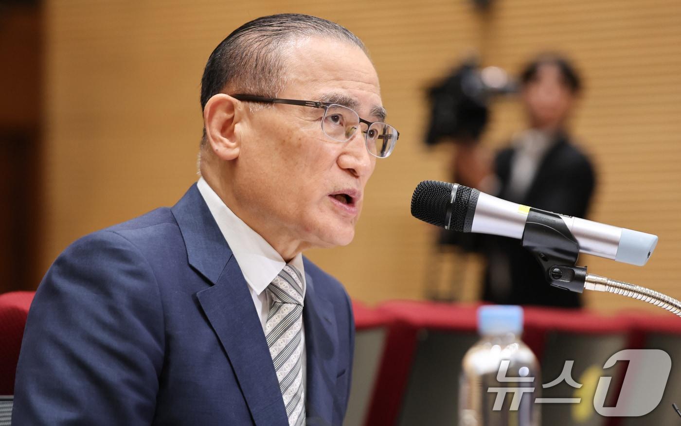 위성락 국가안보실장이 지난 19일 서울 용산 대통령실 청사에서 열린 대통령 UN총회 순방일정 관련 기자간담회에서 발언하고 있다. 2025.9.19/뉴스1 ⓒ News1 허경 기자