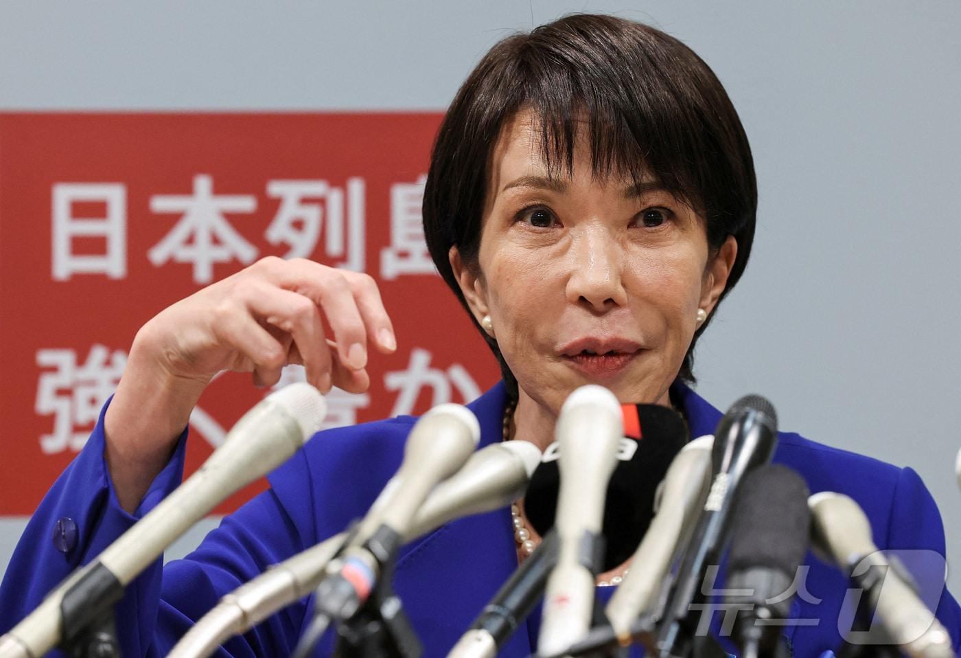 다카이치 사나에 전 일본 경제안보담당상이 19일 자민당 총재 선거 입후보를 정식 표명하는 기자회견을 열었다. 2025.09.19. ⓒ 로이터=뉴스1 ⓒ News1 이지예 객원기자