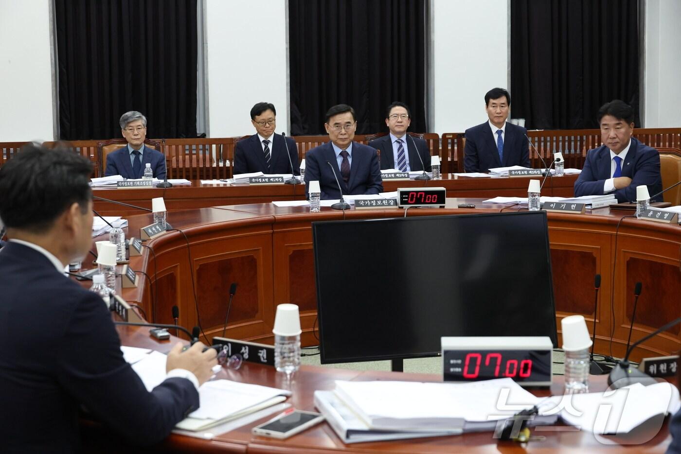 2일 국회에서 이종석 국가정보원장이 출석한 가운데 정보위원회 전체회의가 열리고 있다. &#40;공동취재&#41; 2025.9.2/뉴스1 ⓒ News1 유승관 기자