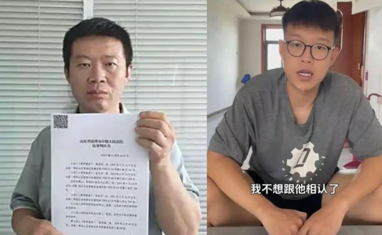 본문 이미지 - 장홍타오(왼쪽)와 그의 큰아들 장룬제.  (SCMP 갈무리)