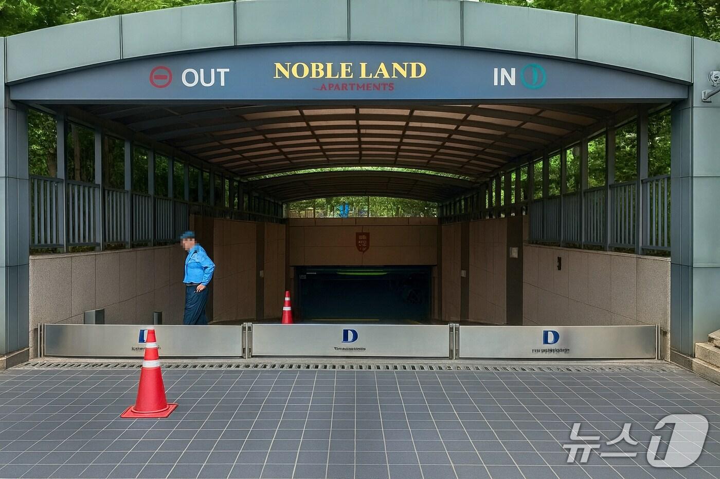 아파트 주차장 물막이판 모습.&#40;전남도 제공. 재판매 및 DB금지&#41;2025.9.2/뉴스1