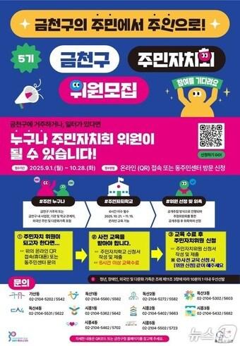 본문 이미지 - 금천구 주민자치회 신규위원 모집.(금천구 제공)