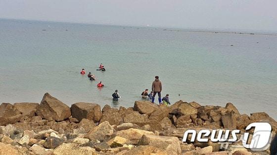 본문 이미지 - 충남 당진시 석문방조제 인근에서 구조작업을 하는 해경. (자료사진) /뉴스1 