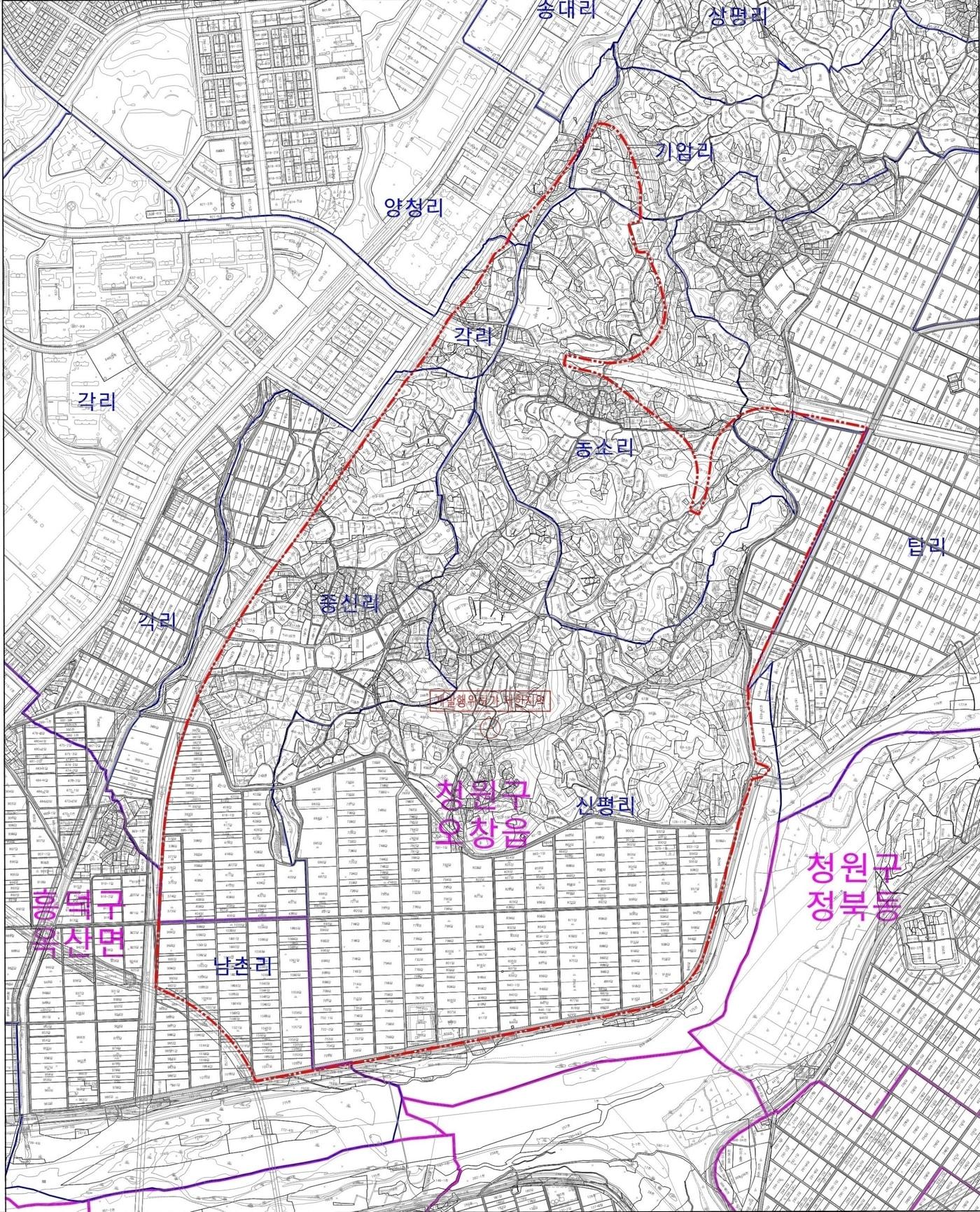 본문 이미지 - 청주시 오창4산업단지 개발행위 허가 제한 구역.&#40;시 제공&#41;/뉴스1