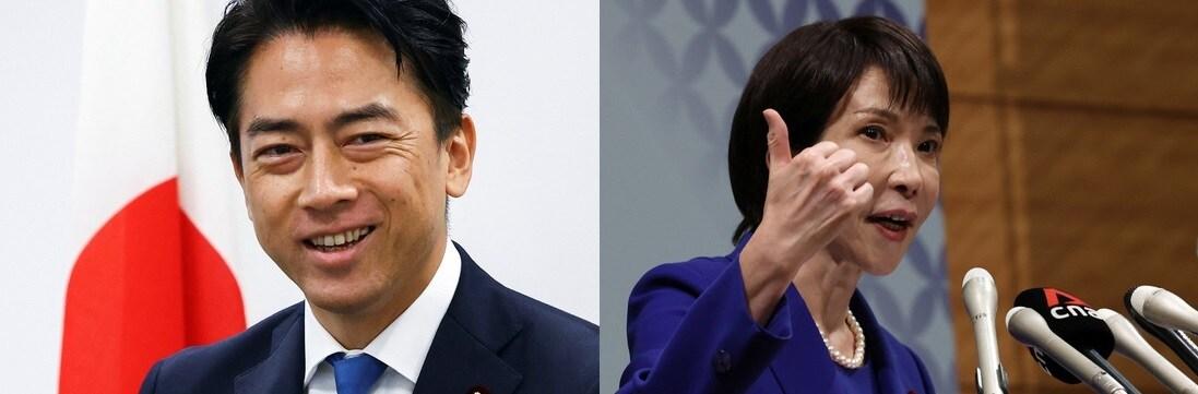 본문 이미지 - 고이즈미 신지로 농림수산상(왼쪽)과 다카이치 사나에 전 경제안보상.  로이터=뉴스1 ⓒ News1 김경민 기자