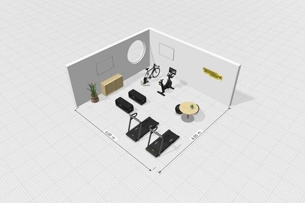 본문 이미지 - 테크노짐 룸 플래너로 구현한 홈 피트니스 공간 예시 / 이미지=갤럭시아에스엠 제공