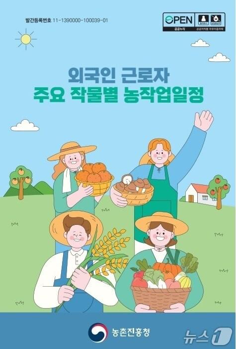 본문 이미지 - 농촌진흥청은 외국인 계절근로자를 위한 &#39;주요 작물별 농작업 일정&#39; 안내서를 배포했다고 23일 밝혔다.&#40;농진청 제공. 재판매 및 DB금지&#41;2025.9.23/뉴스1