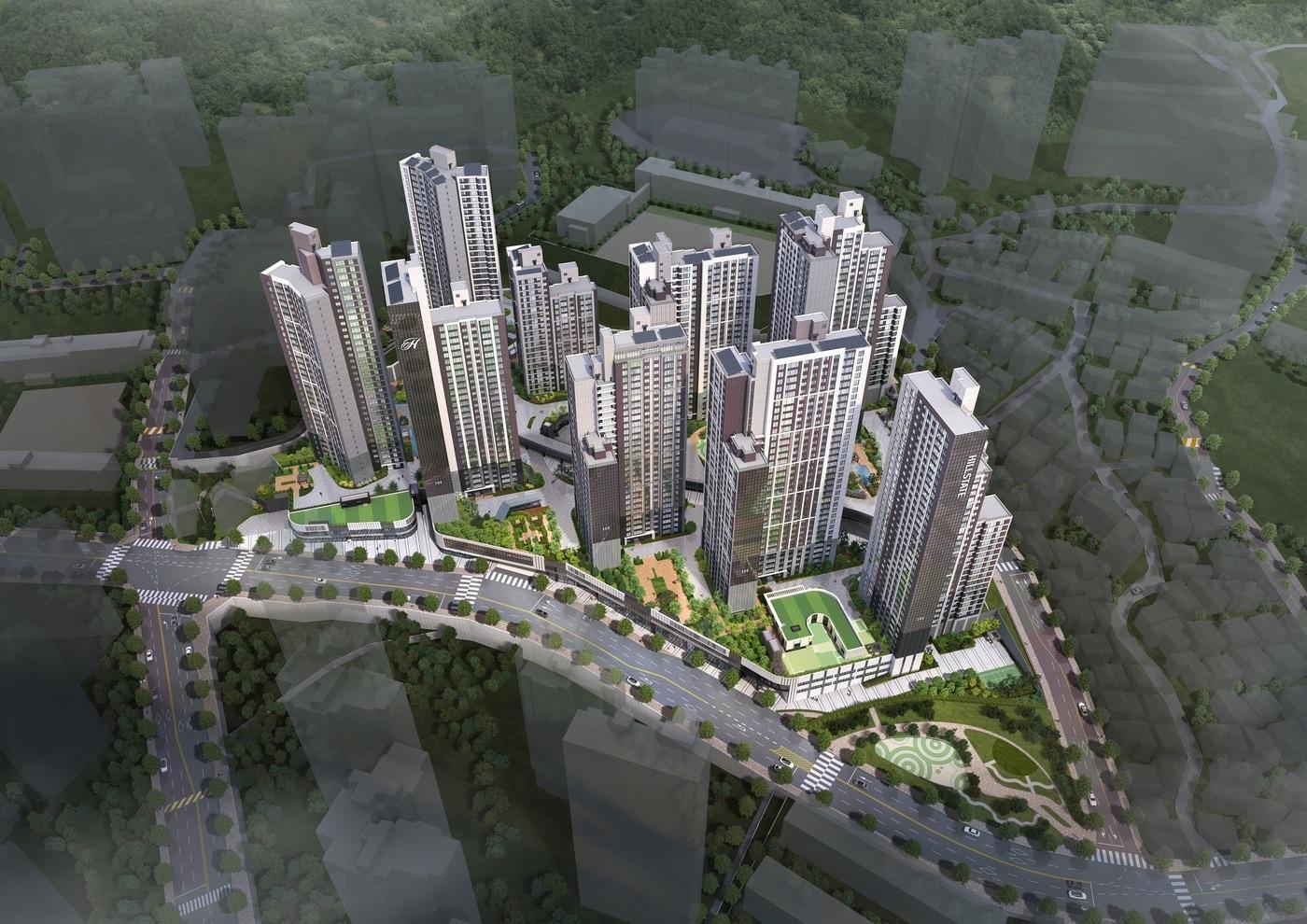  힐스테이트 사직아시아드 조감도(현대건설 제공)  뉴스1 ⓒ News1