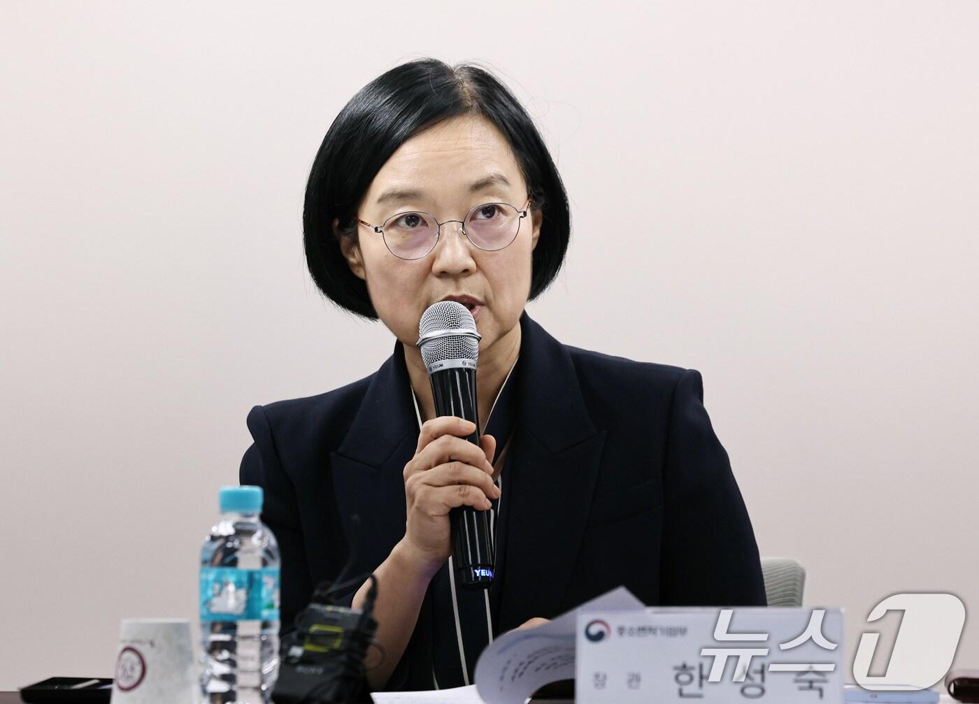 본문 이미지 - 한성숙 중소벤처기업부 장관. 2025.9.24/뉴스1 ⓒ News1 구윤성 기자