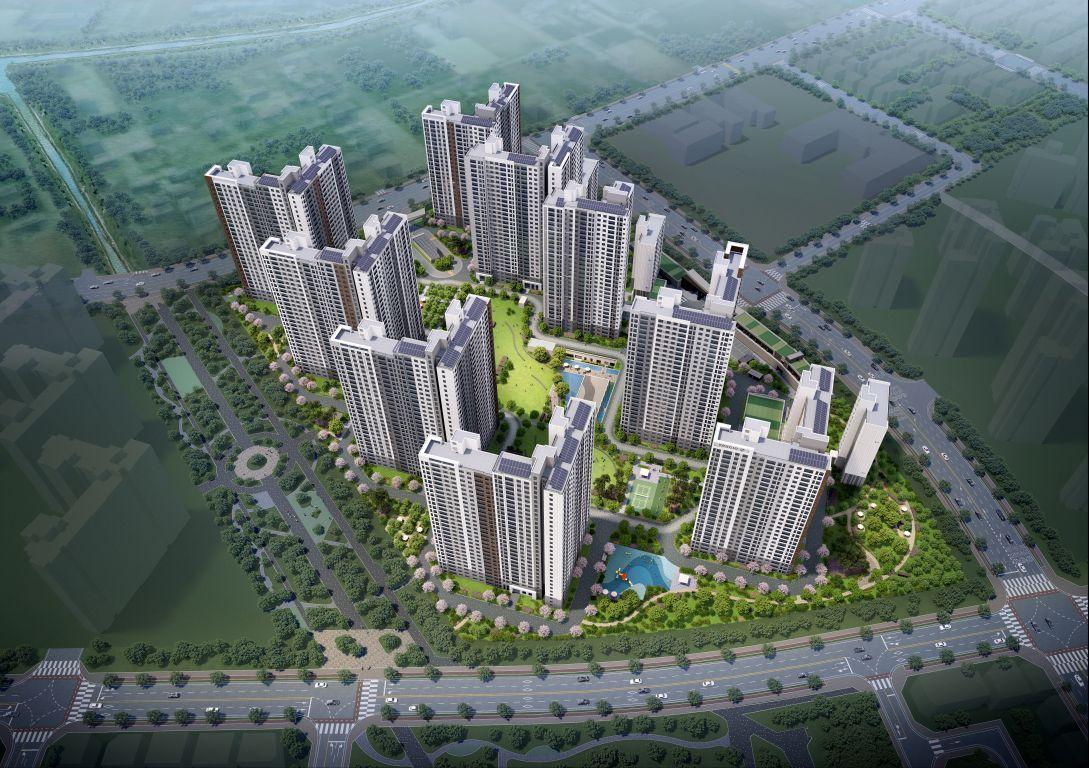 본문 이미지 - 대우건설 풍무역 푸르지오 더 마크 조감도.&#40;대우건설 제공&#41;뉴스1ⓒ news1