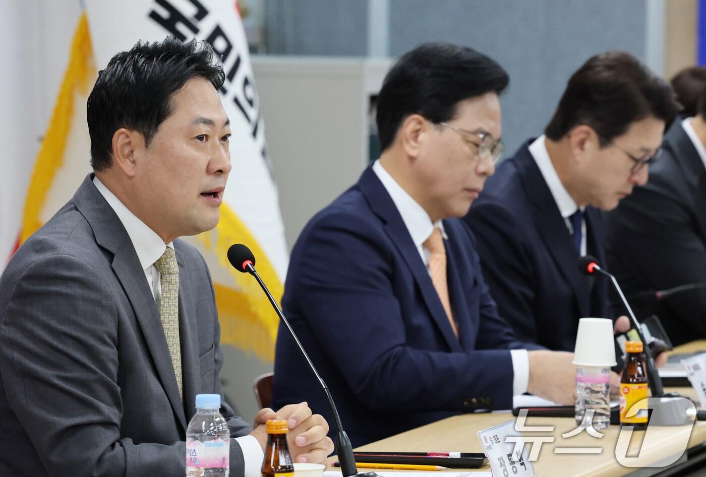 장동혁 국민의힘 대표가 25일 대전시당에서 열린 현장최고위원회에서 발언하고 있다. 2025.9.25/뉴스1 ⓒ News1 김기태 기자