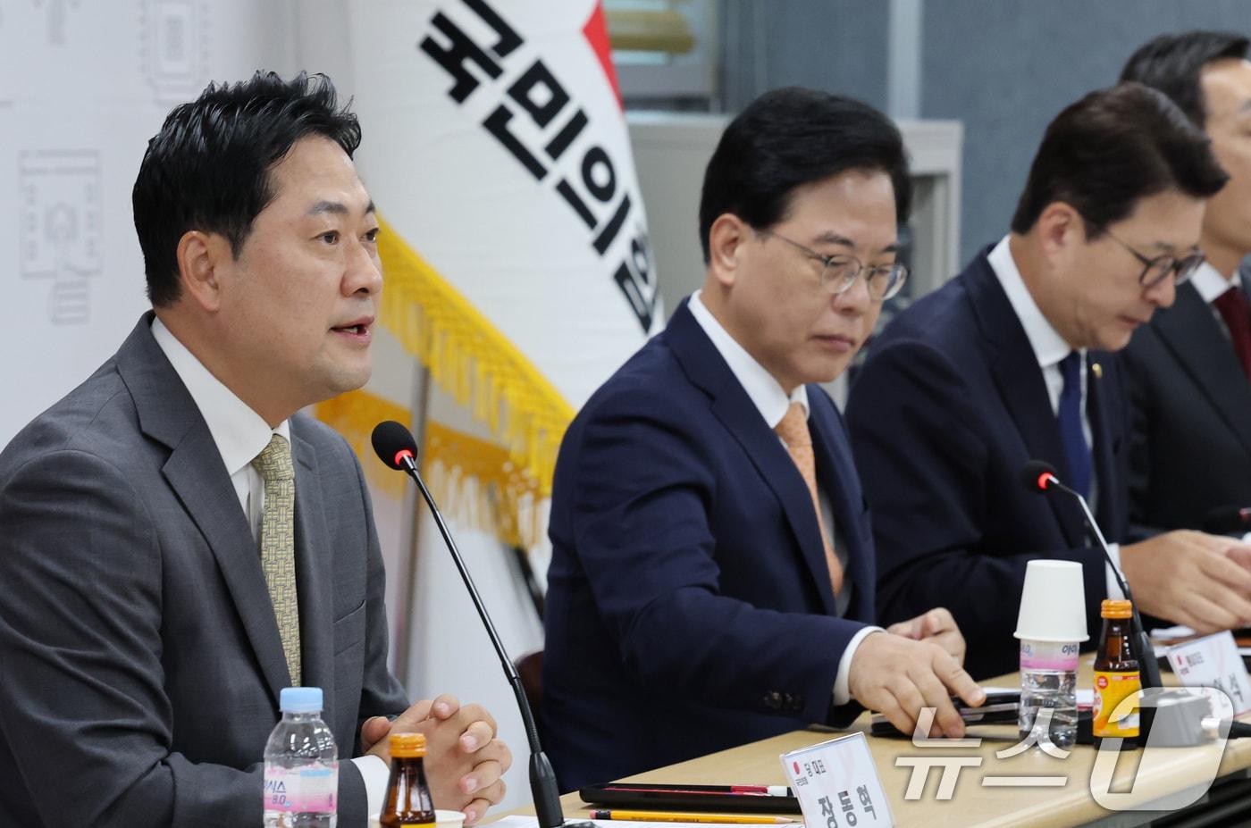 장동혁 국민의힘 대표가 25일 대전시당에서 열린 현장최고위원회에서 발언하고 있다. 2025.9.25/뉴스1 ⓒ News1 김기태 기자