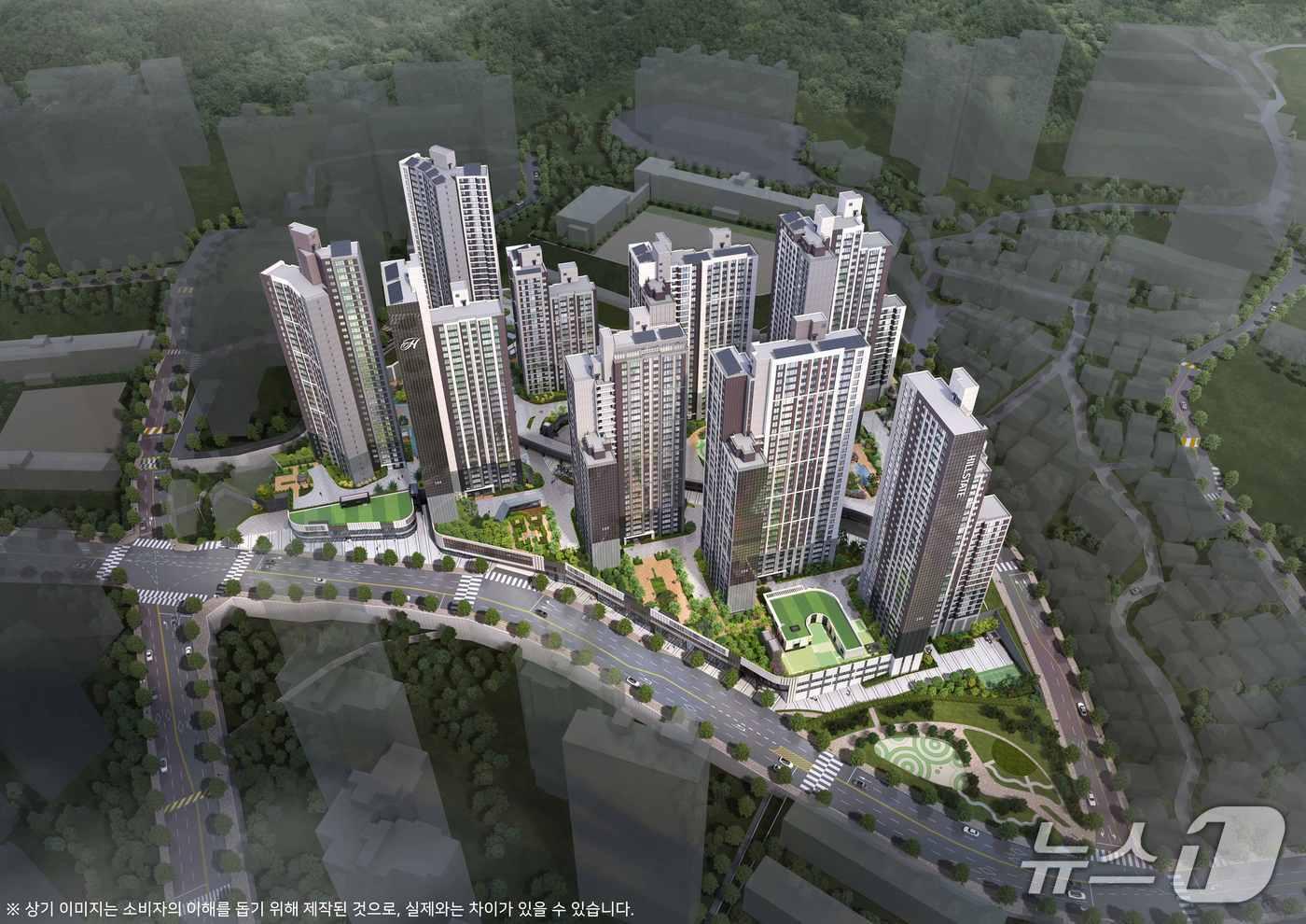 힐스테이트 사직아시아드 조감도(현대건설 제공) 뉴스1 ⓒ News1