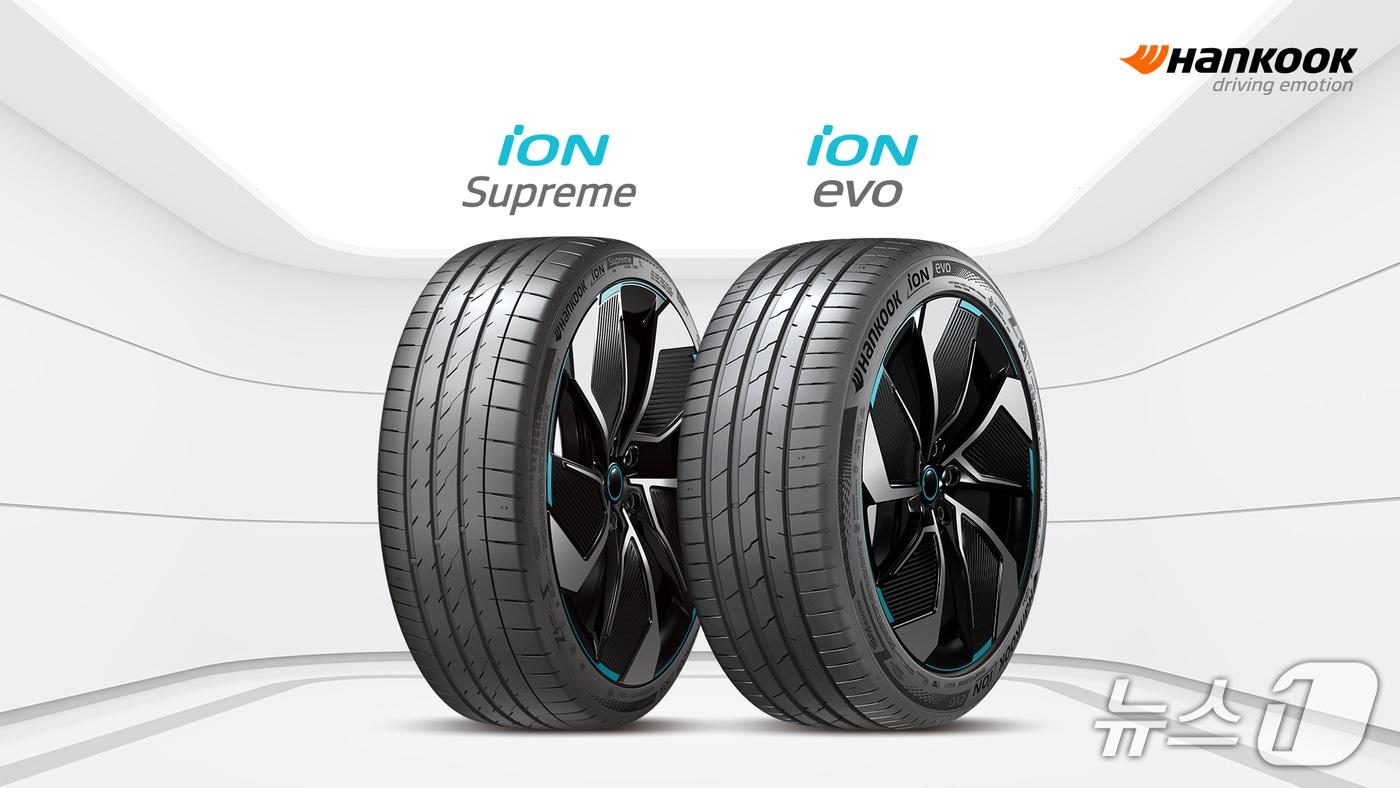 한국타이어가 BMW 뉴 i4에 신차용 타이어로 공급하는 전기차 전용 타이어 모습.&#40;한국타이어 제공&#41; 