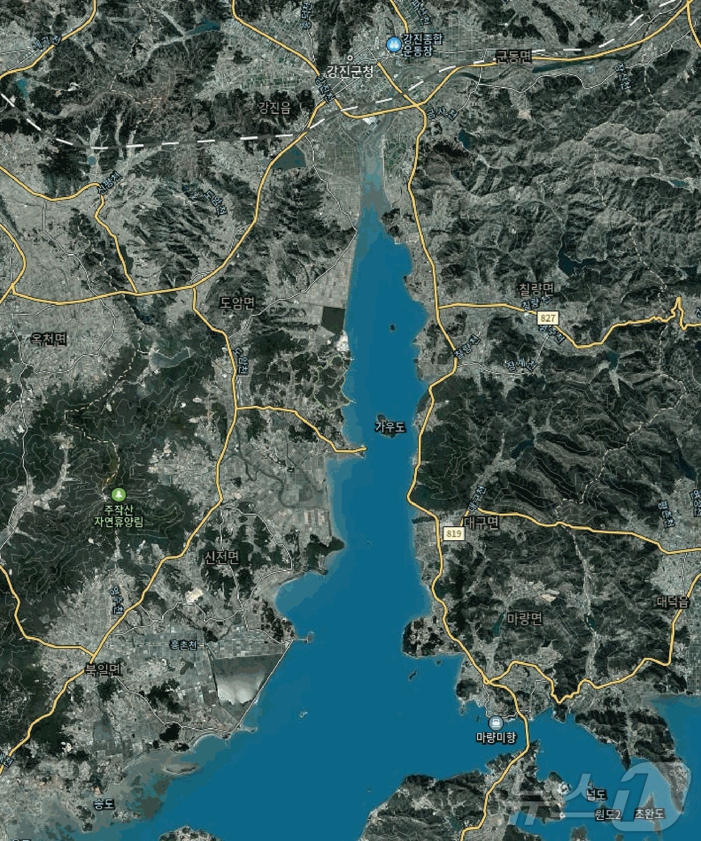 본문 이미지 - 강진만 지도.(카카오맵 캡쳐)2025.9.26/뉴스1