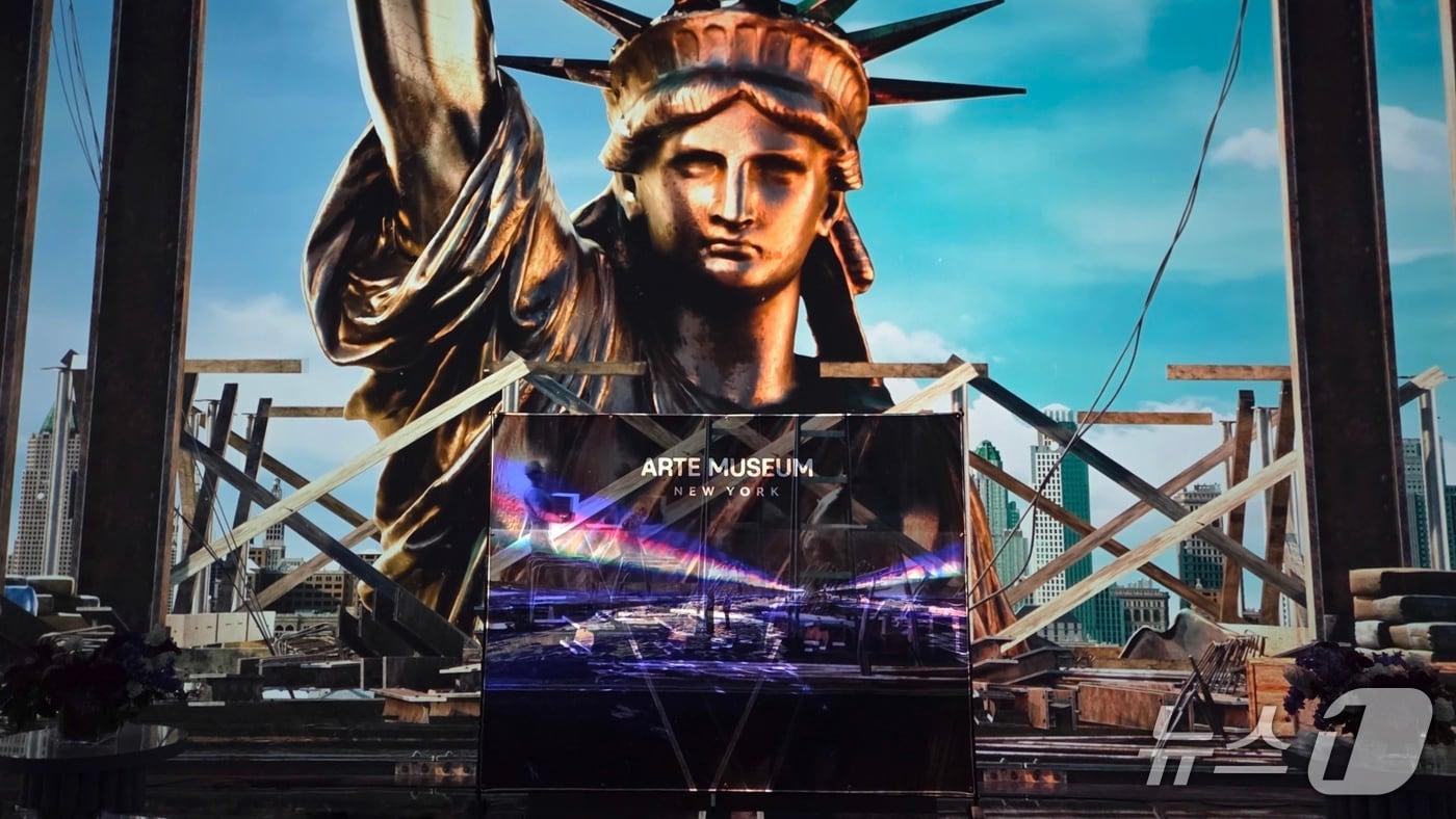 9월25일 아르떼뮤지엄뉴욕에 전시되고 있는 미디어아트 작품 &#39;NEW YORK IS ART&#39; 2025.9.25/ⓒ뉴스1 이정후 기자